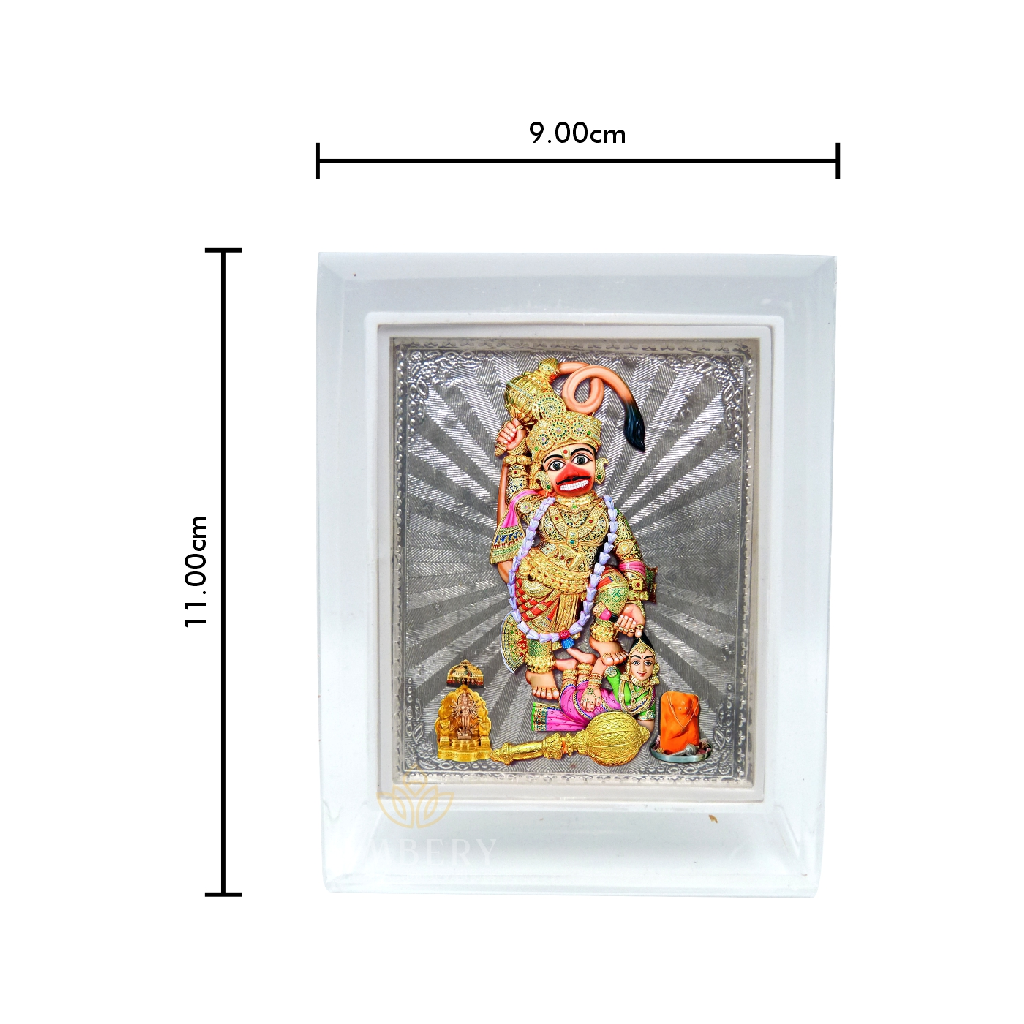 Sarangpur Hanumanji Silver Foil Frame
