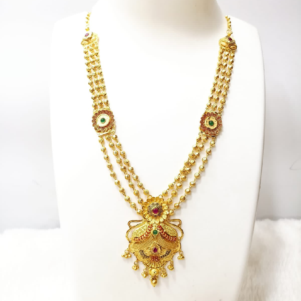 Buy quality 22K Gold Rajwadi Design Necklace Set in Ahmedabad