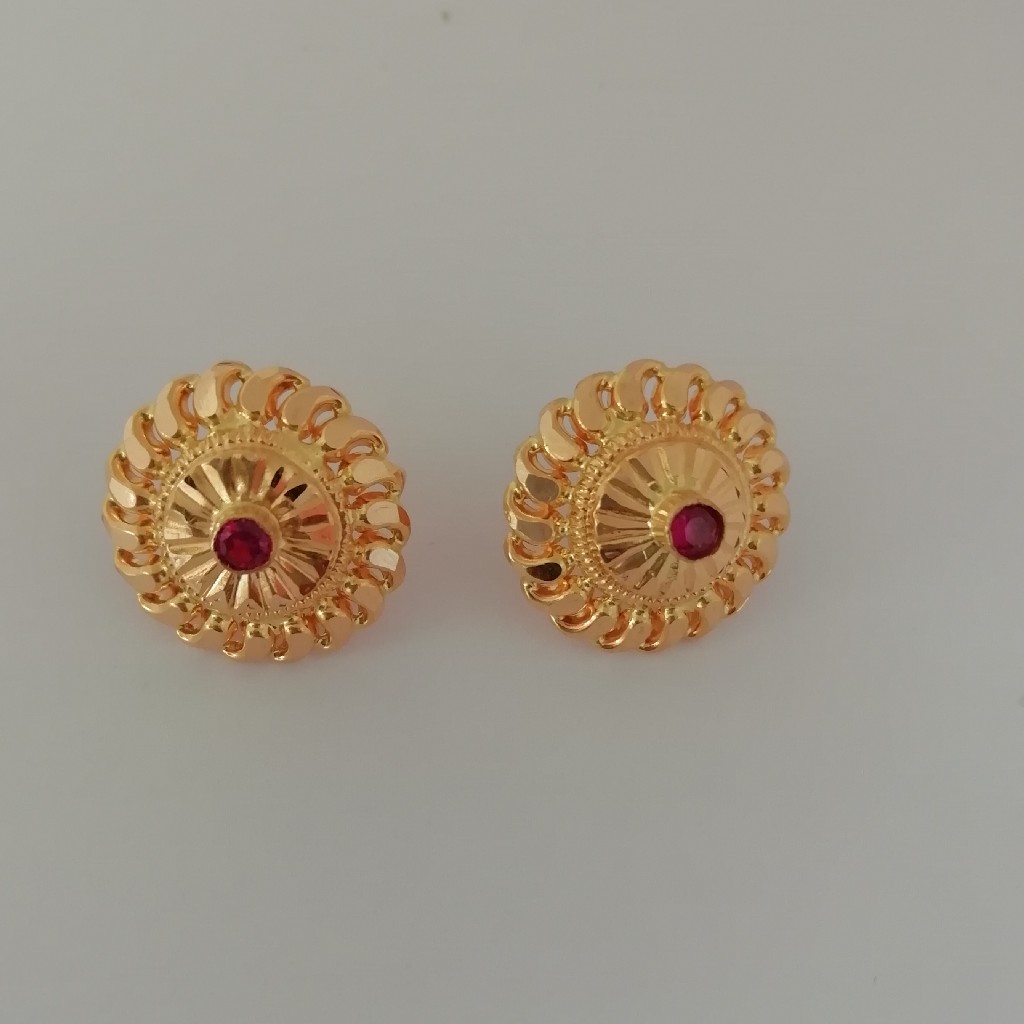 916 gold mango design earrings