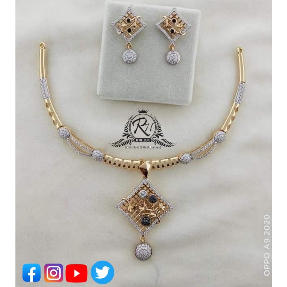22 carat gold traditional necklace set RH-NC377