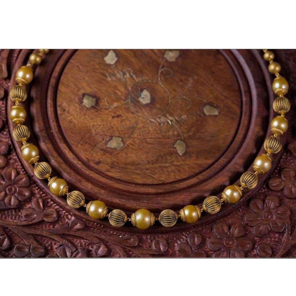 916 Gold Antique Yellow Beads Mala BJ-M003