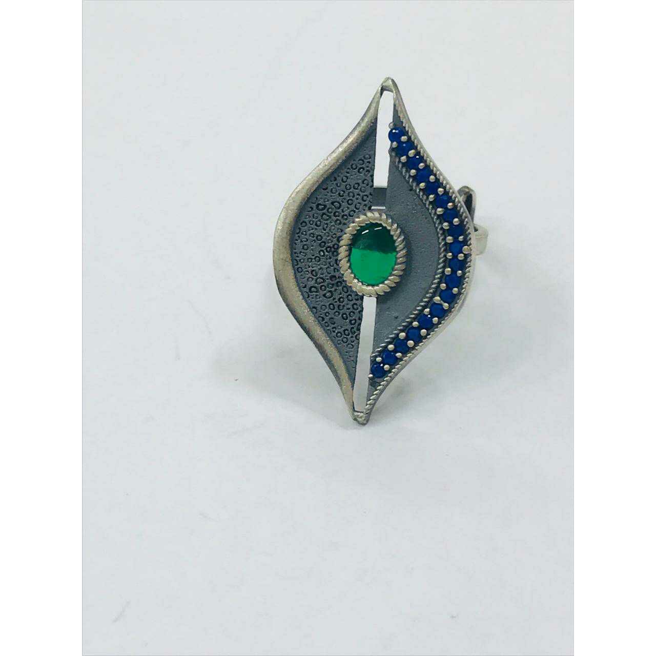 Peacock design Indian Classical cultural 925 sterling silver adjustable ring,  best tribal ethnic jewelry Navratri jewelry sr395 | TRIBAL ORNAMENTS
