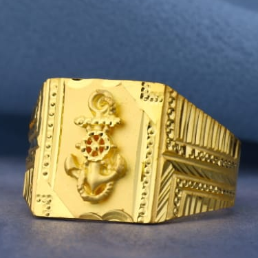22KT Gold Mens Classic Plain Ring MPR239