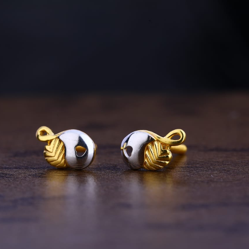 22CT Gold Delicate Ladies Plain Earring LPE300
