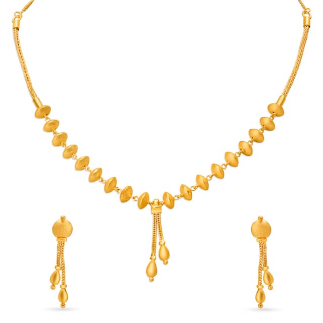 916 Yellow Gold Casual Wear Necklace Set