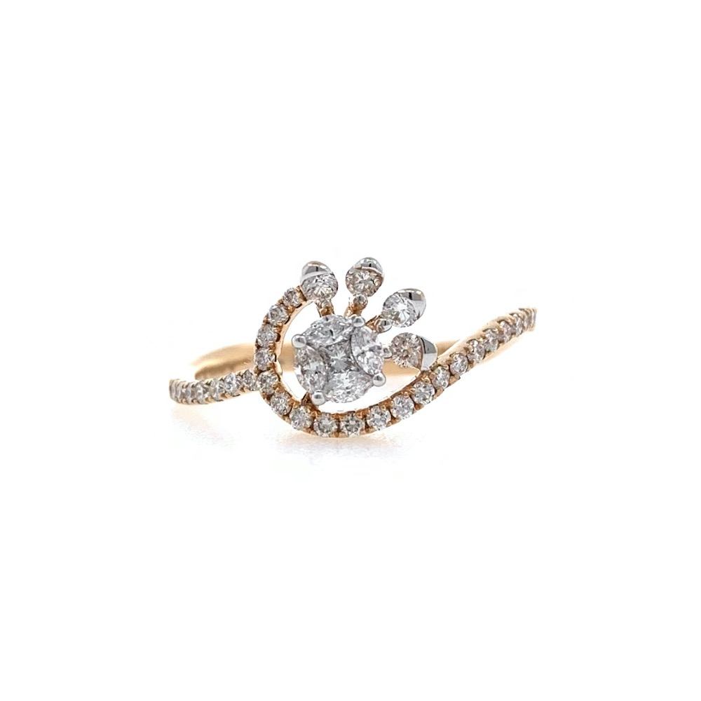 Charmante Diamond Ring delicately designed to give a feel of flower and Petals in 18k Rose Gold - VVS EF - 0.44 carats - 0LR67