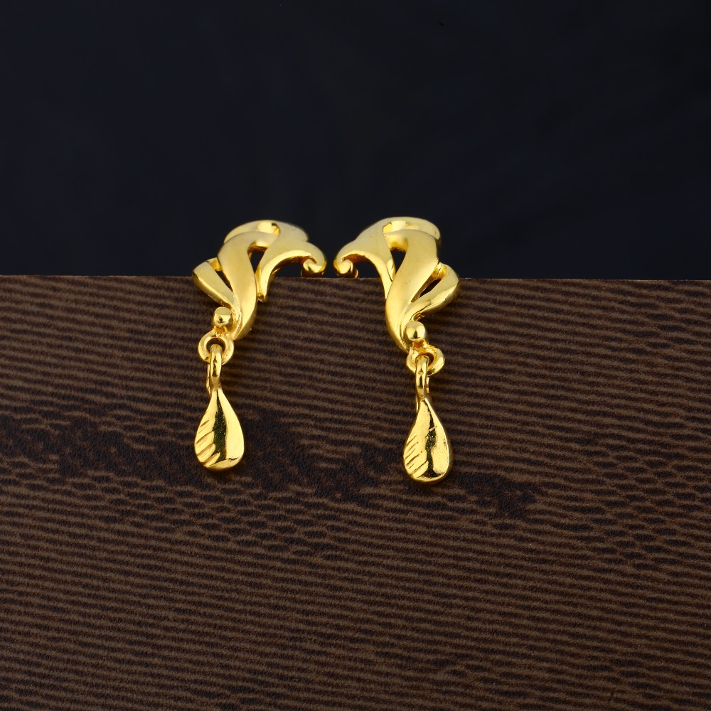 Ladies 916 Gold Casting Plain Earring -LPE133