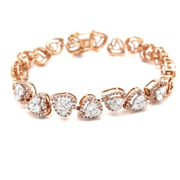 18k Rose Gold Diamond Modern Bracelet