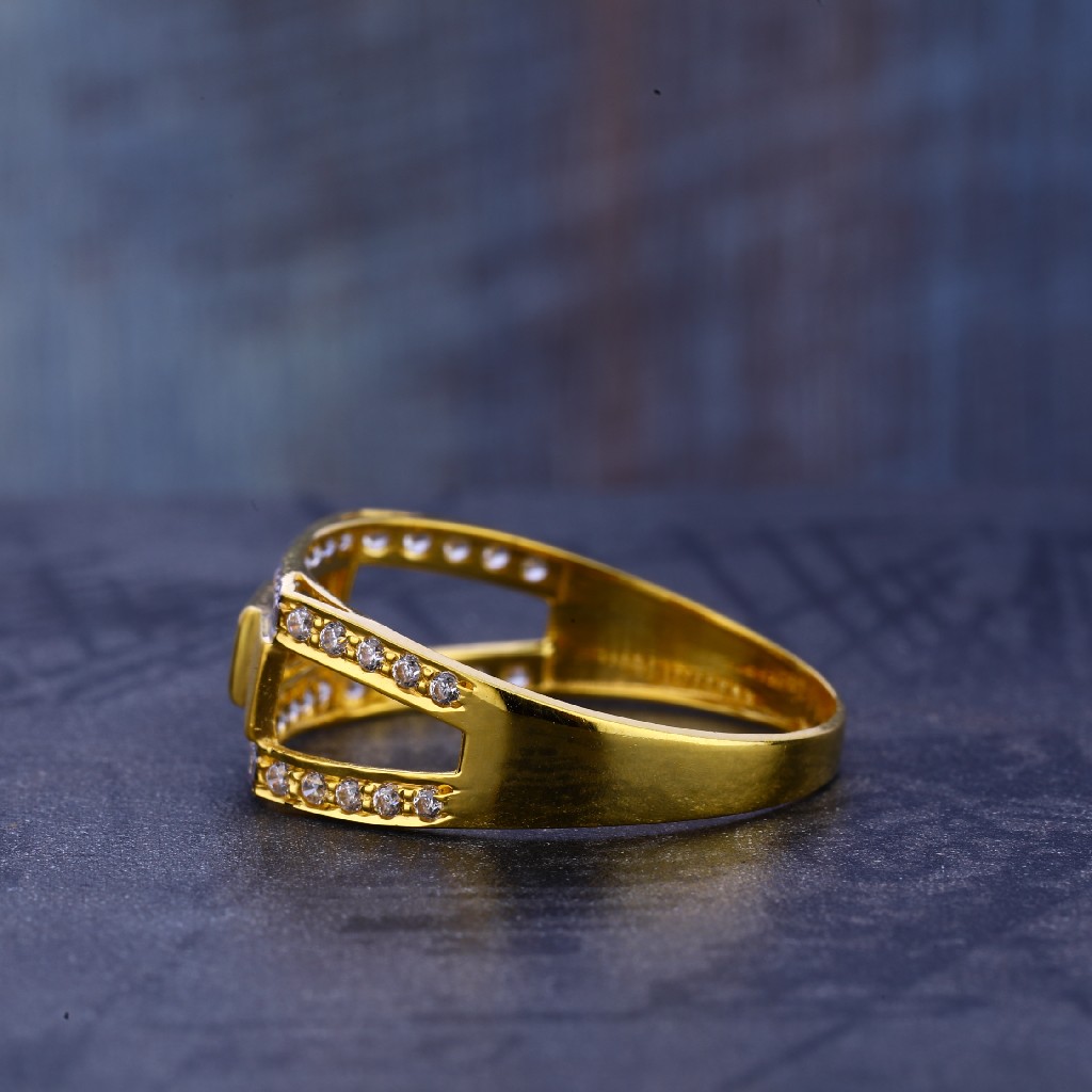 22CT Cz Gold Gentlemen's Ring MR711