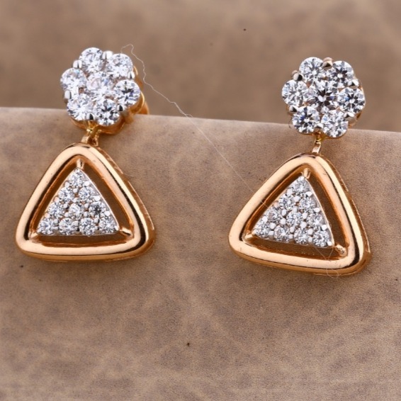 18 carat rose gold Designer Ladies earrings RH-LE589