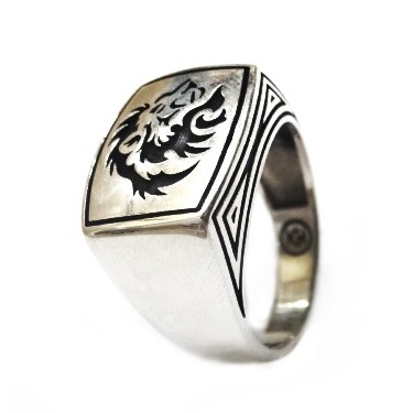 Oxidised Silver Lion Ring For Him – GIVA Jewellery