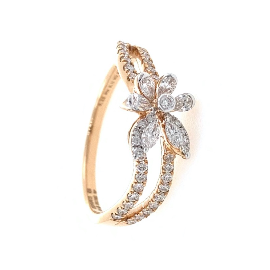 Buy Precious Floral Diamond Finger Ring Online | ORRA