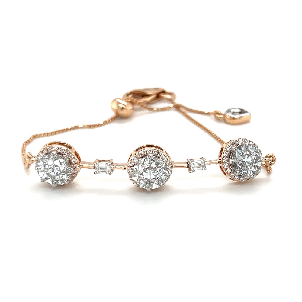 Solitaire Look Flexi Diamond Bracelet with Baguette Diamonds