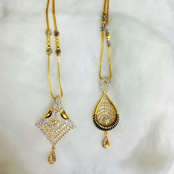 Gold cz chain pendant set cps-0002