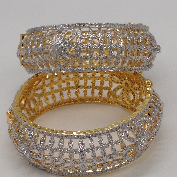 White cz bridge openable bangles jbg0043