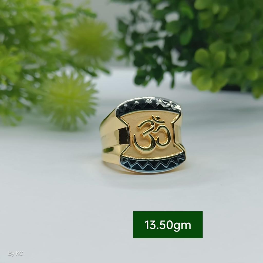 22K Gold Aum Design Ring For Men