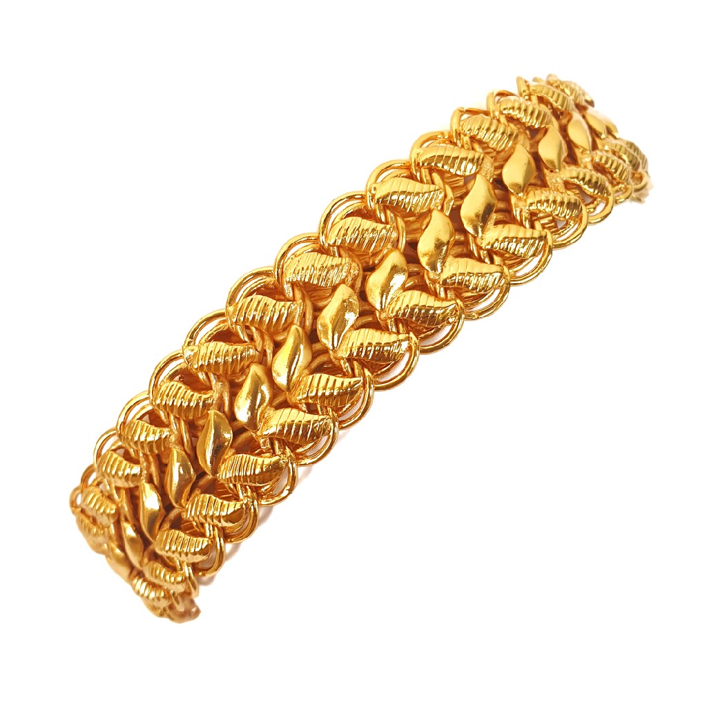 One gram gold plated lotus bracelet mga - bre0084