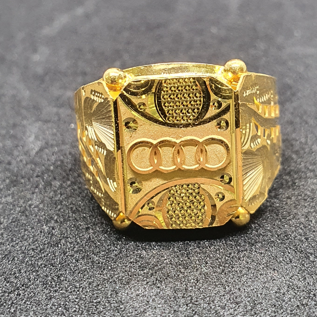 Buy quality Gold 91.6 Swastik design gents ring in Ahmedabad
