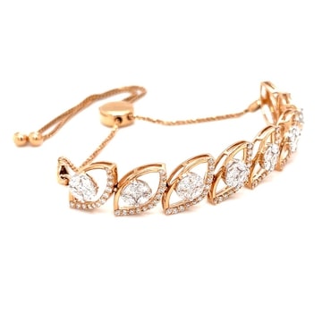750 Gold And Diamond Adjustable Bracelet