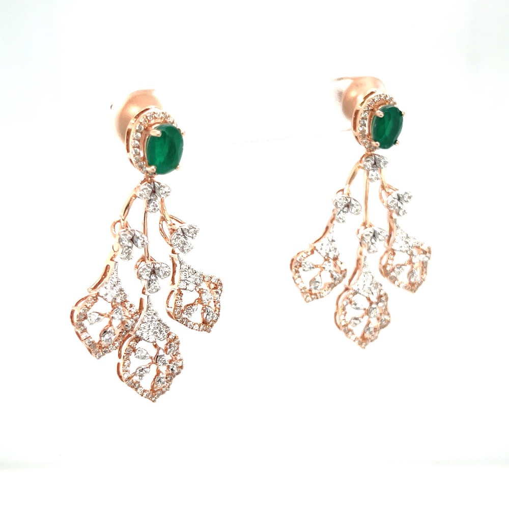 Royale Collection Diamond Chandelier Earrings in 14k Rose Gold