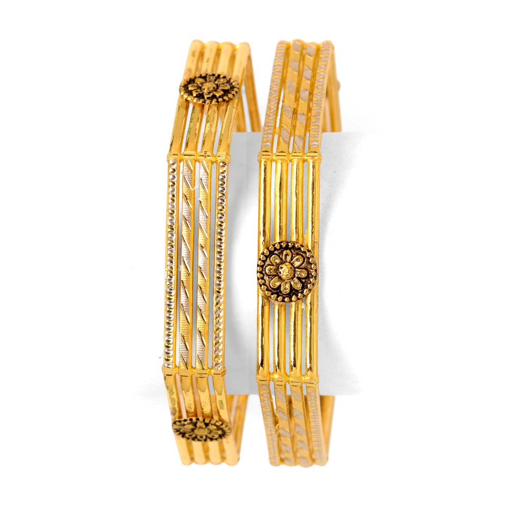 22Kt Gold Designer  Kadali Bangle BO-028