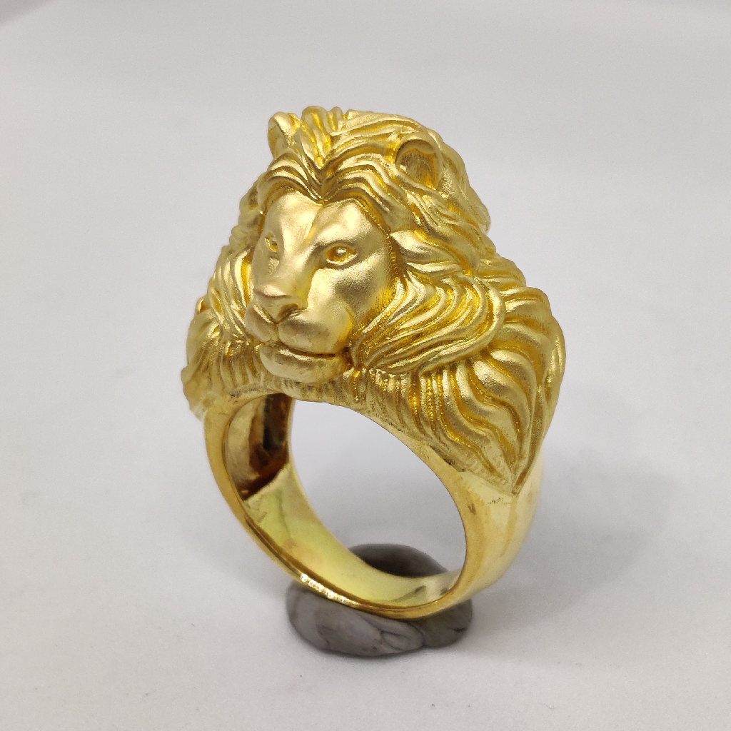 10k Lion Face Gold Ring for Men - Grimal Jewelry