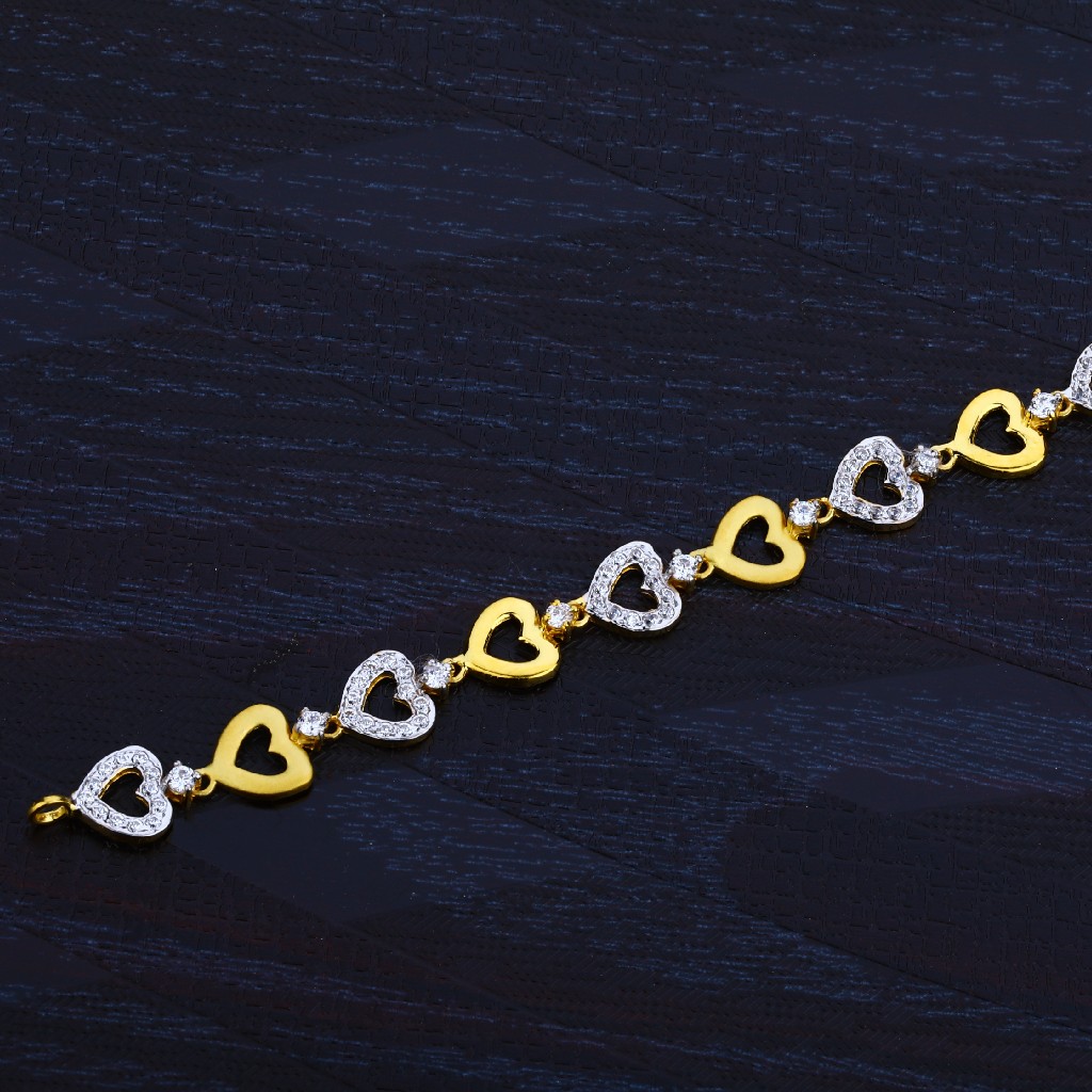 Ladies Fancy Gold Cz Bracelet-LB37