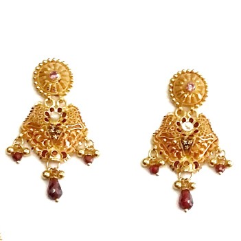 22k gold modern meenakari kalkatti necklace set mga - gls018