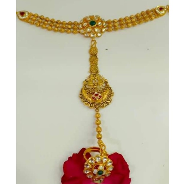 916 gold Antique Kundan pocha