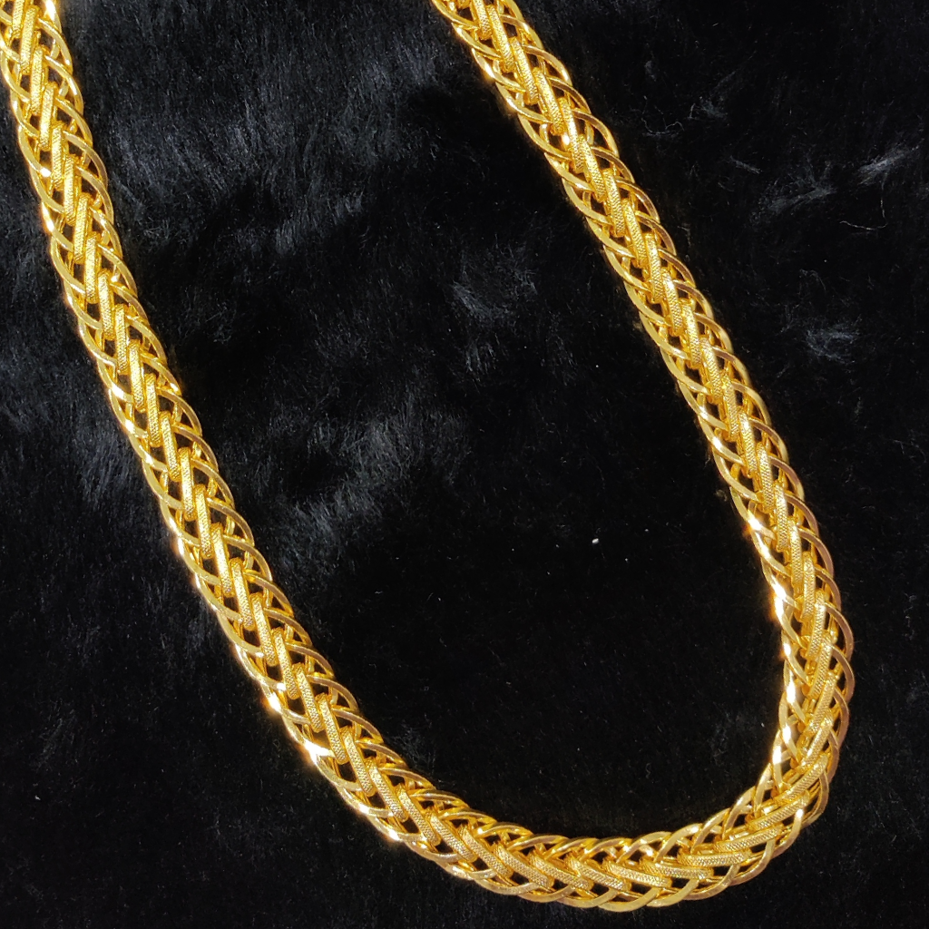 916 Gold Fancy Gent's Hollow Chain