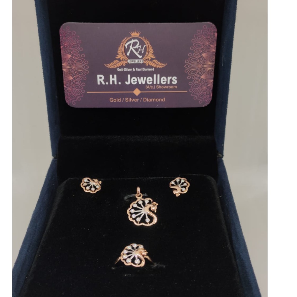 18 carat gold real diamonds classical ladies pendants set RH-PS986