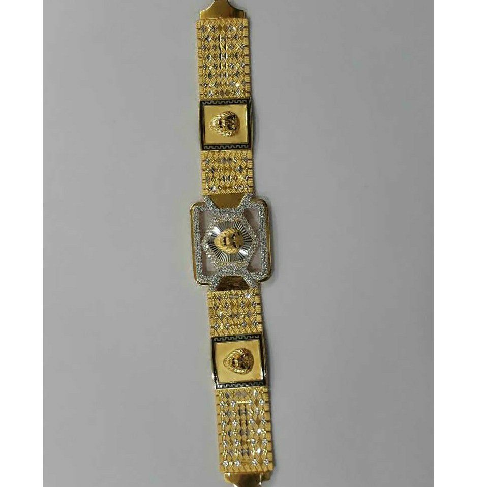 916 Gold Handmade Lion Design Casting Bharvadi Bracelet