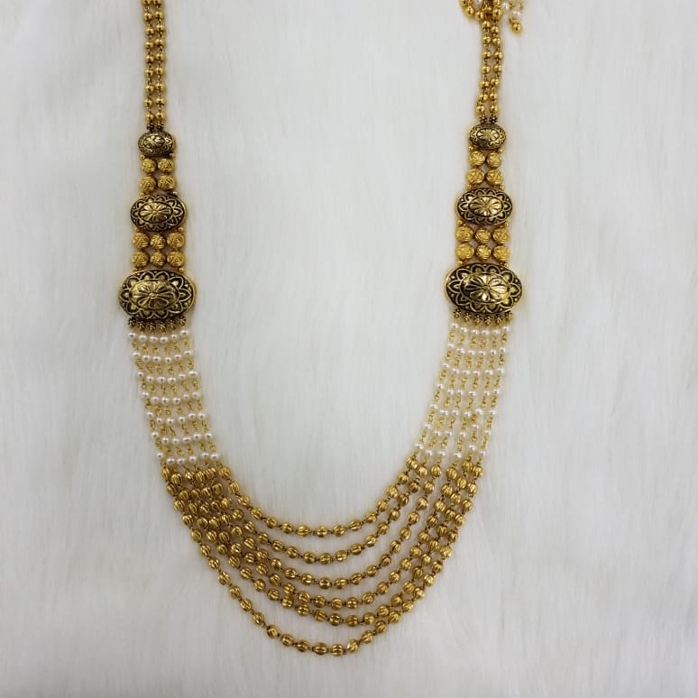 Buy quality 22KT Gold Expensive Long Moti Mala For Women in Ahmedabad