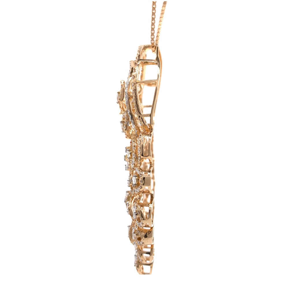 charmante with Fancy Shaped diamond pendant in 18k Rose Gold 9shp41