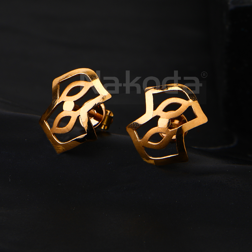 750 Rose Gold Designer Women' CZ Earring RE241