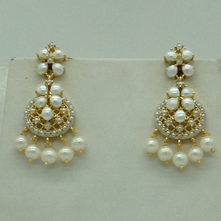 Freshwater white button pearls necklace set jnc0117