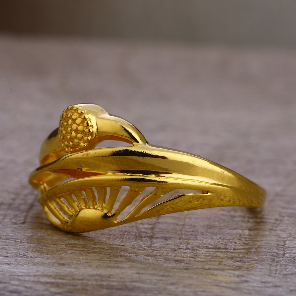 22CT Gold Ladies Stylish Plain Ring LPR441