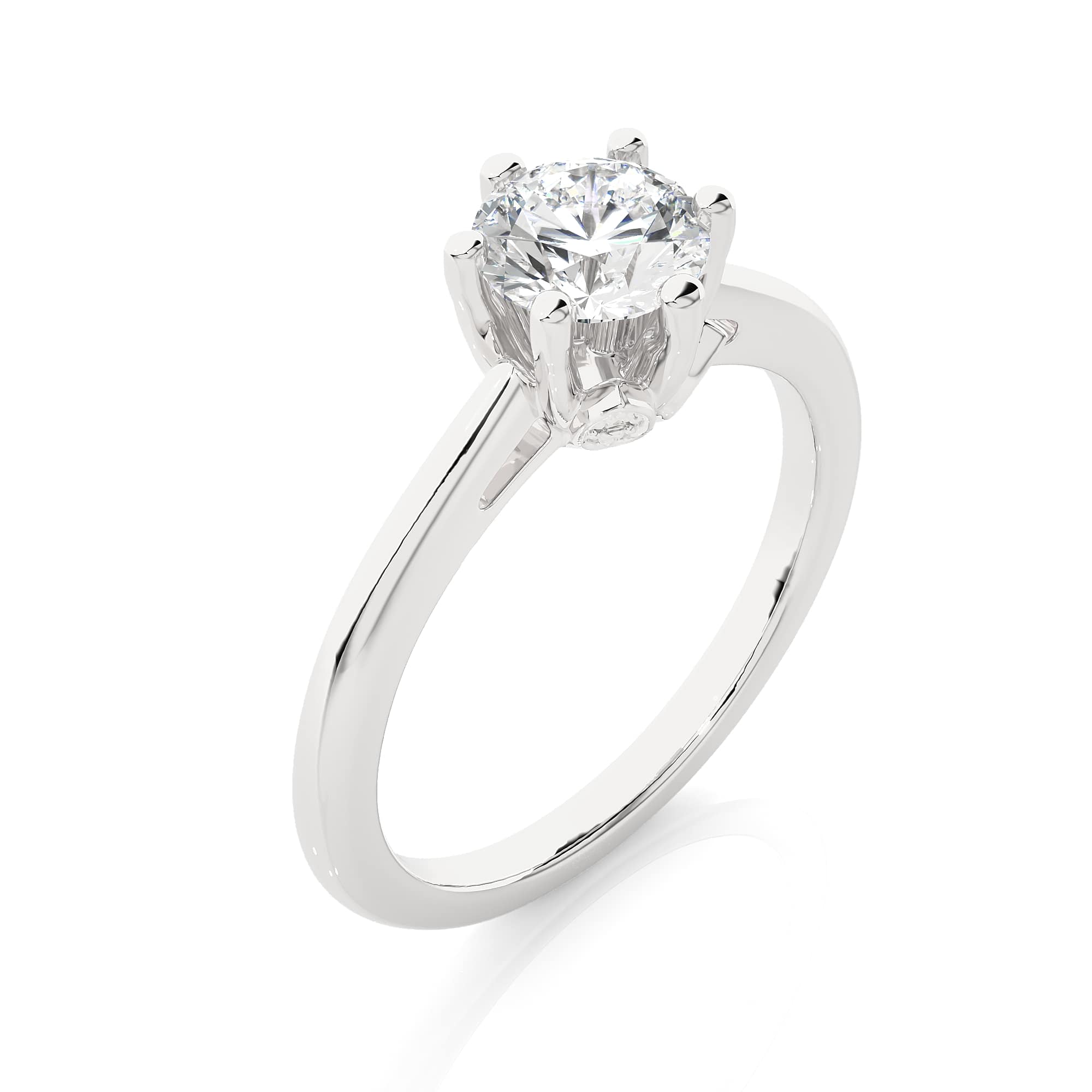 Solitaire Diamond Ring in White Gold