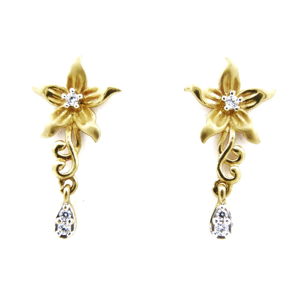 22K gold flowery earring