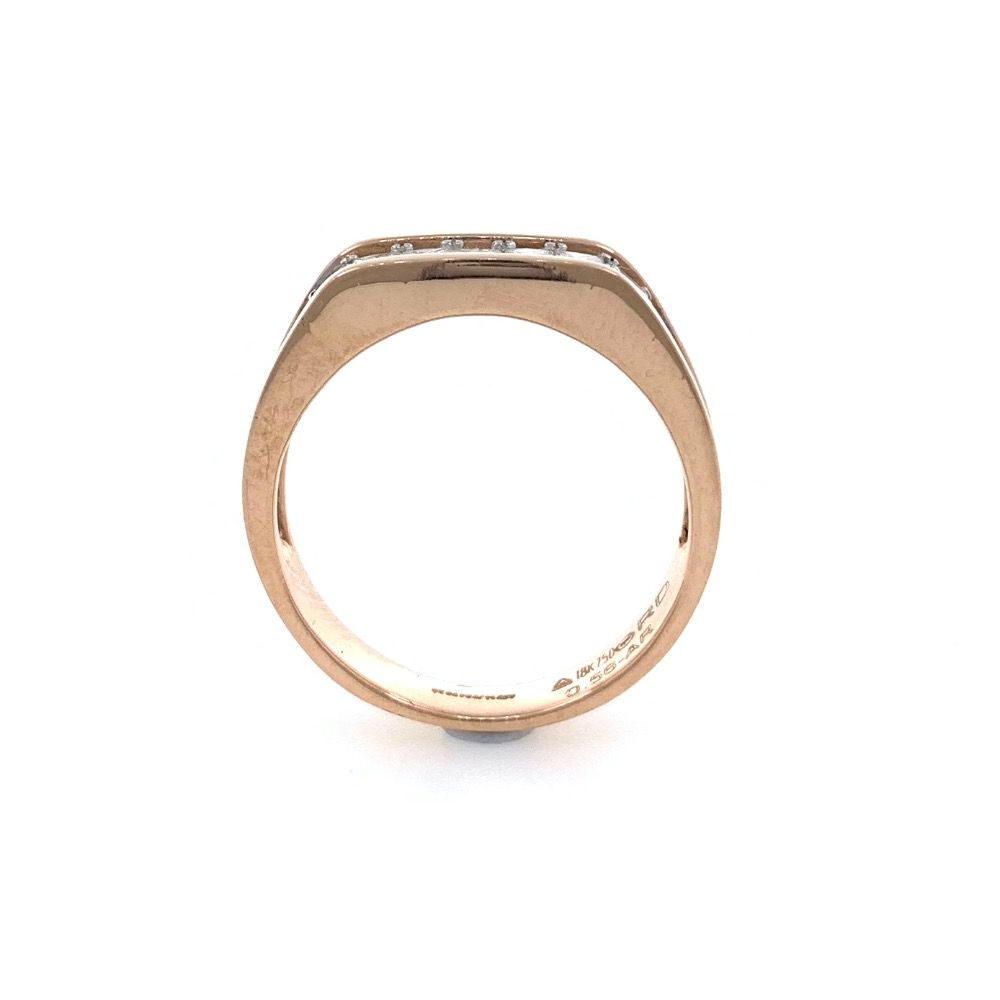 Wedding band with princess cut diamond in 18k rose gold 0gr3