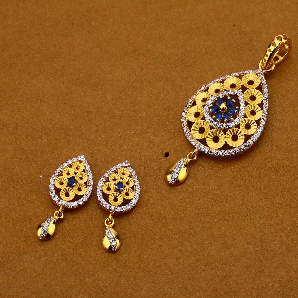 22kt  Gold Cz Exclusive  Pendant Set FPS116