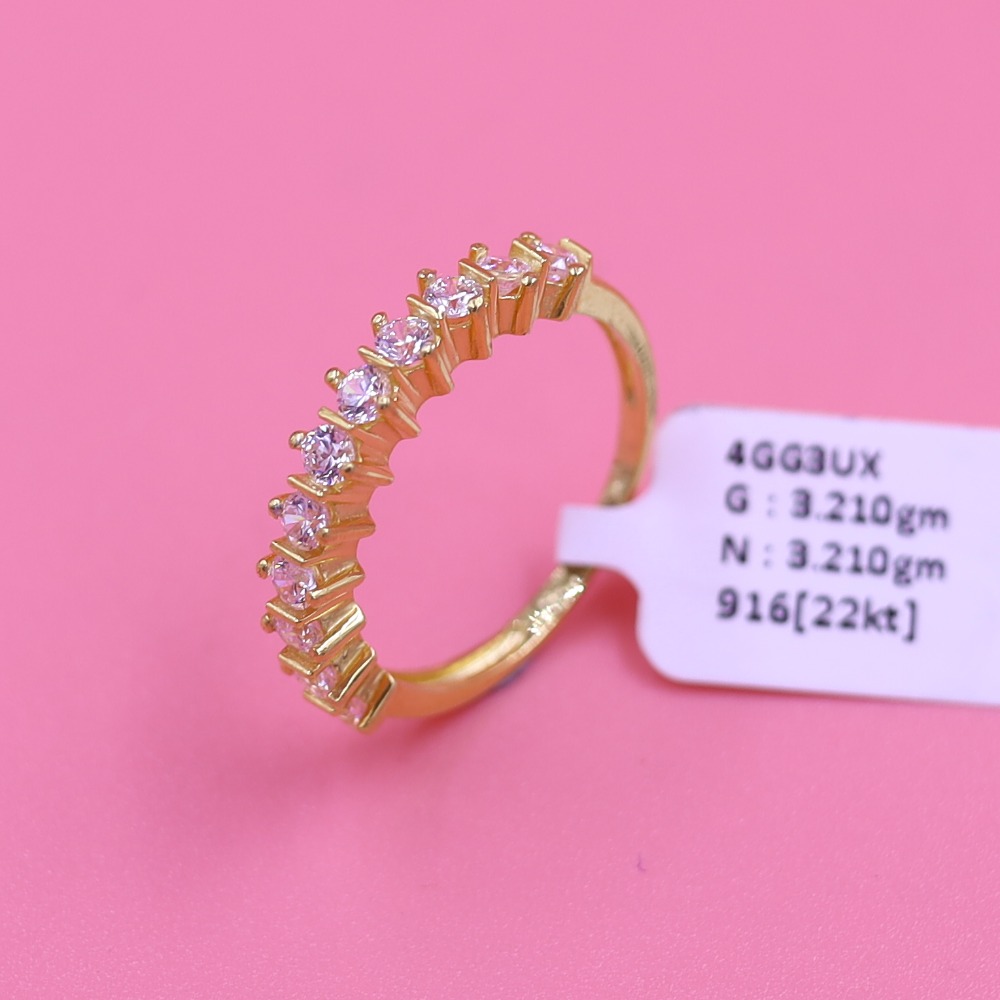 single diamond line ring