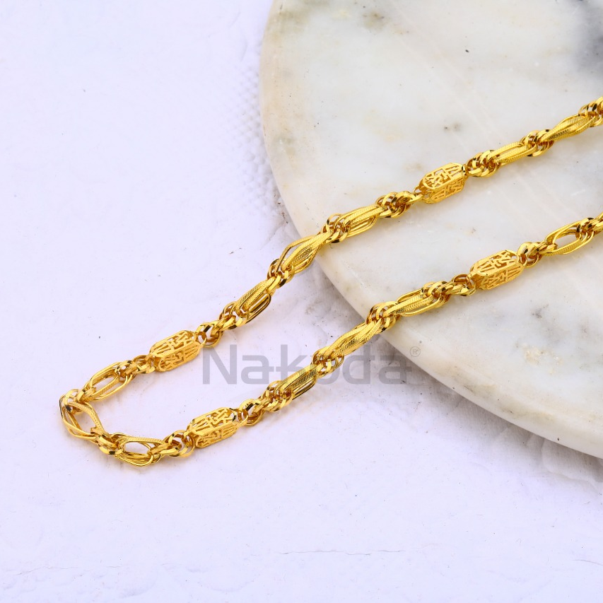 22kt gold cz hallmark delicate mens choco chain mch678