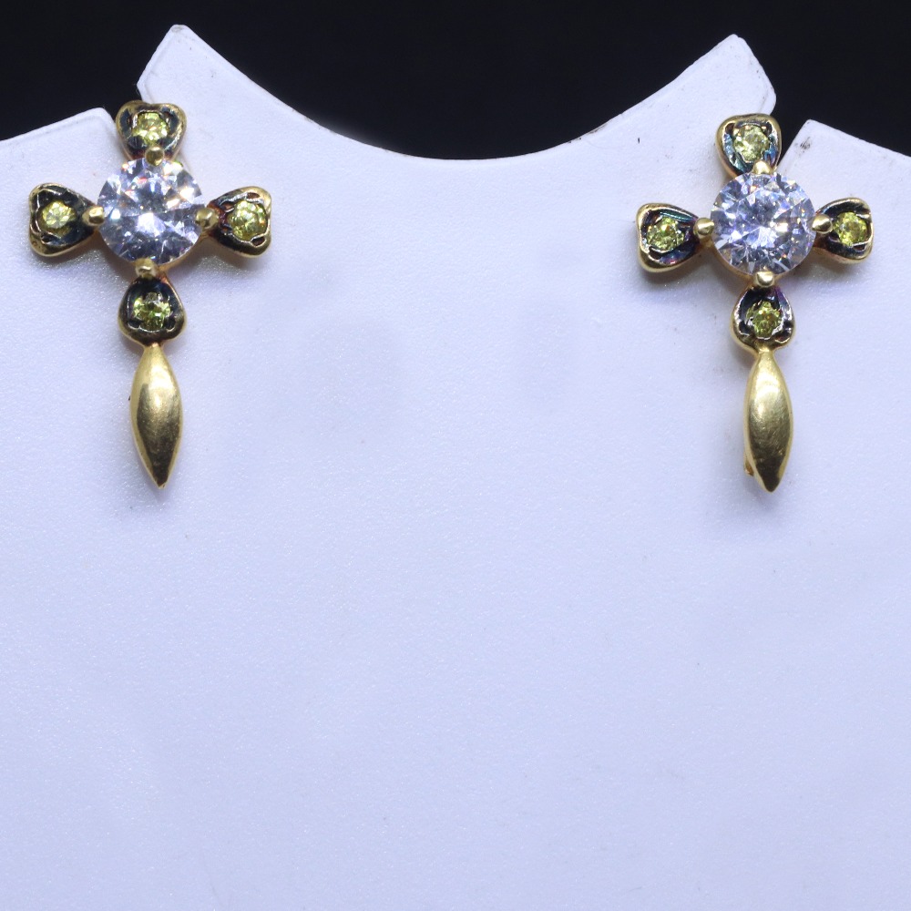 Single White Stone Gold Earrings Clearance  wwwillvacom 1695982349