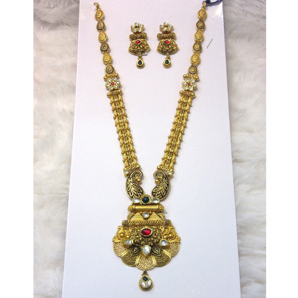 Buy quality 22K Gold Antique Jadtar Necklace Set in Ahmedabad