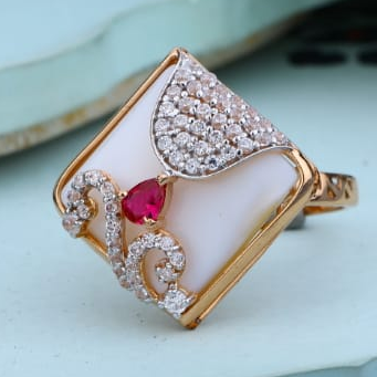 18KT Rose Gold Delicate Ladies Ring RLR975