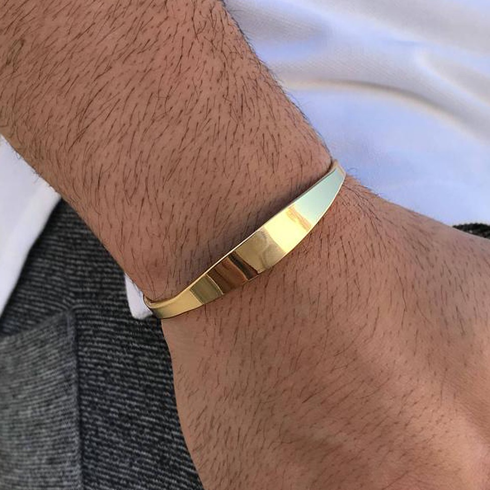 men's 14k gold cuff bracelets