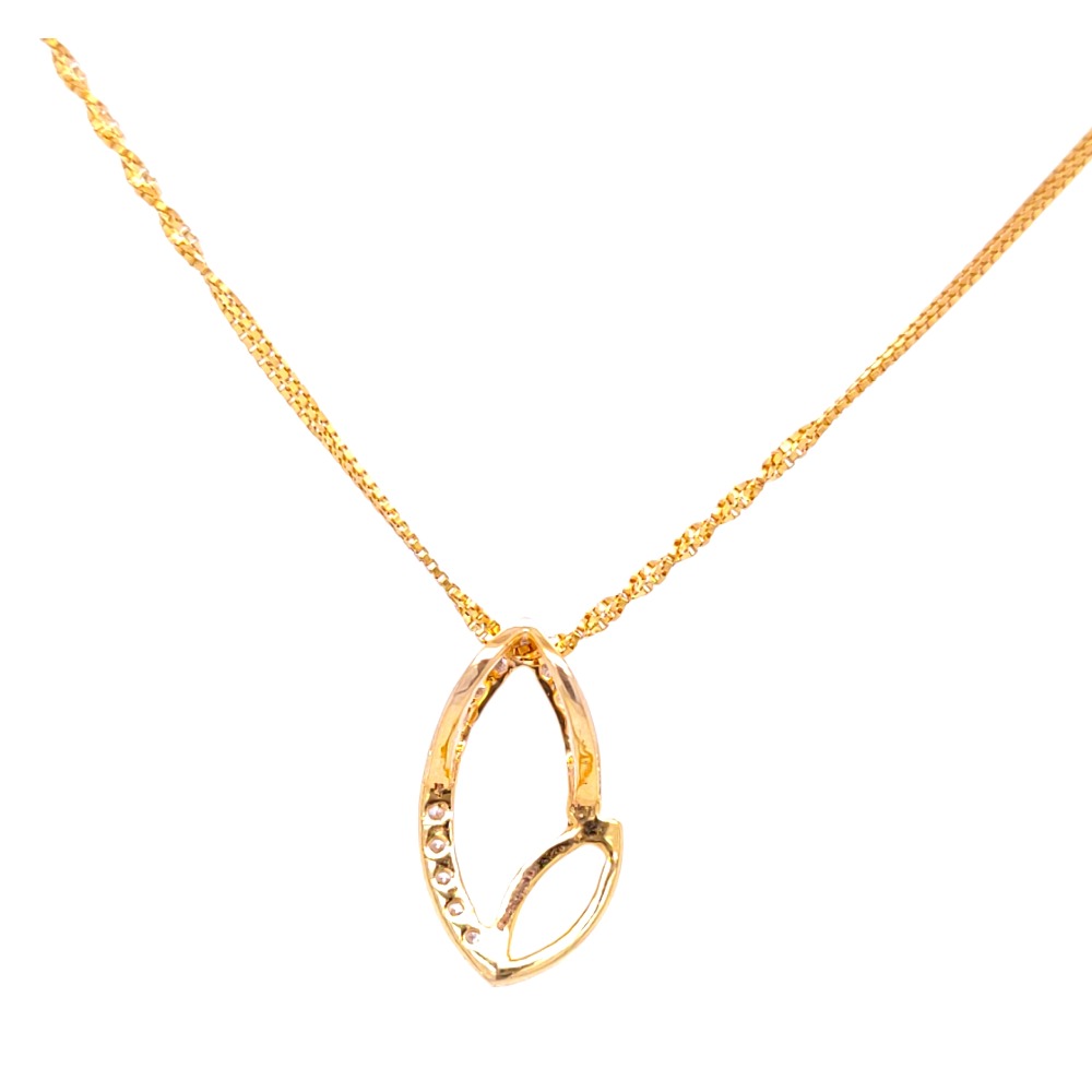 Lotus two way pointed diamond pendant
