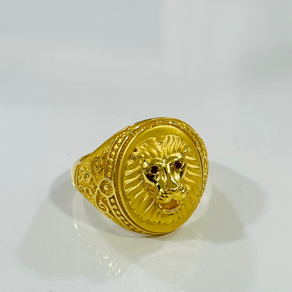 916 gold gents lion ring