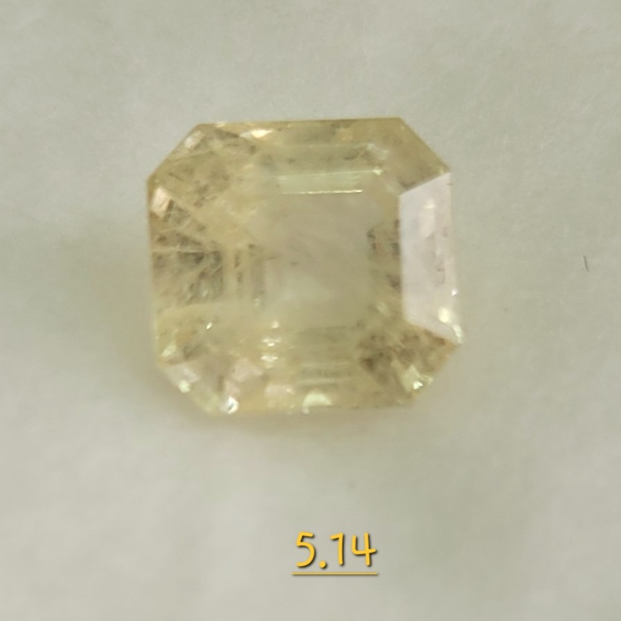 5.14ct square shape yellow pukhraj KBG-YS02